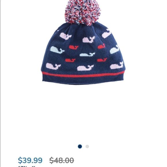 Vineyard Vines Multi Whale Ruffle Scarf and Pom Pom Beanie Set, O/S - Picture 8 of 9
